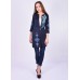 Embroidered cardigan "Poppies Luxury" navy blue